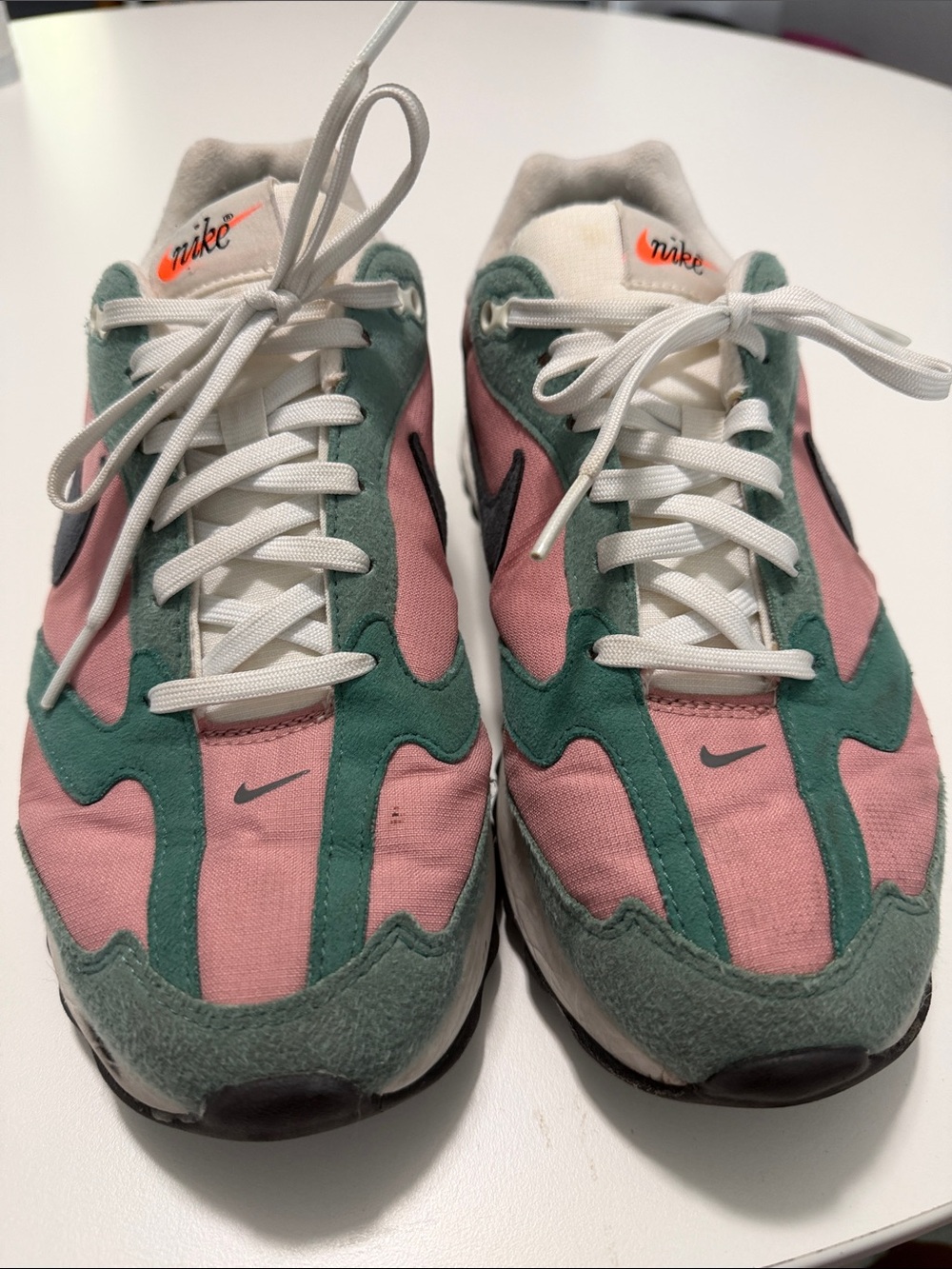Nike Women’s Pink and Green Retro-Style Sneakers